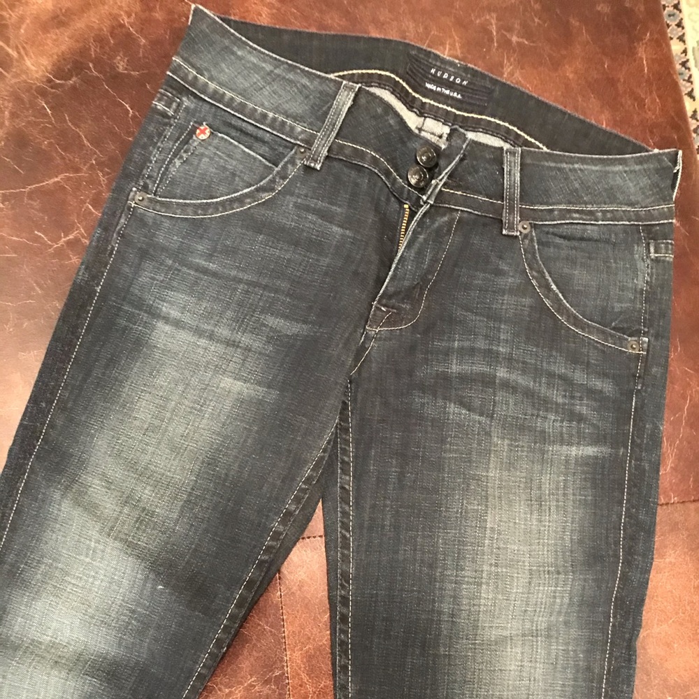 Hudson Faded Black Flare Jeans Size 28